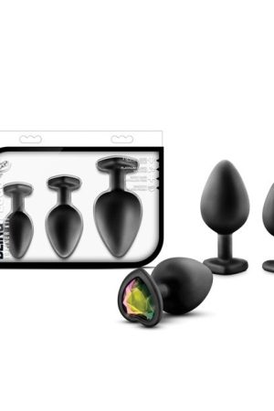 Blush Luxe Bling Plugs Training Kit - Black w/Rainbow Gems