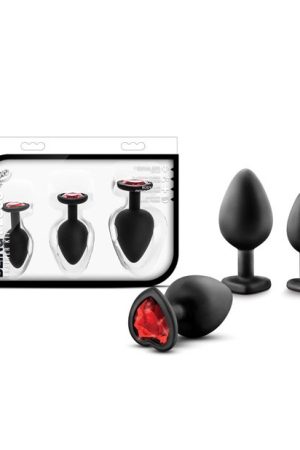 Blush Luxe Bling Plugs Training Kit - Black w/Red Gems