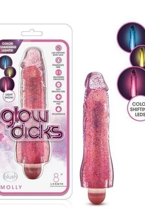Blush Glow Dicks Glitter Vibrator Molly - Pink