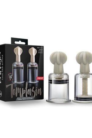 Blush Temptasia Clit & Nipple Large Twist Suckers - Clear Set of 2