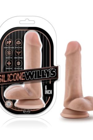 Blush Silicone Willy's 6" Dildo w/Balls & Suction Cup - Vanilla