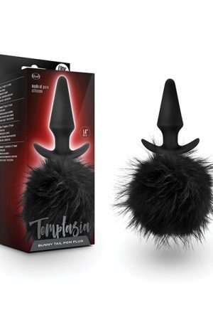 Blush Temptasia Tail Pom Plug - Black