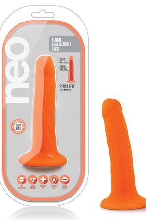 Blush Neo Dual Density 6" Cock - Neon Orange