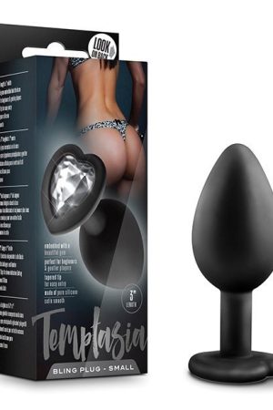 Blush Temptasia Bling Plug w/Gem Small - Black