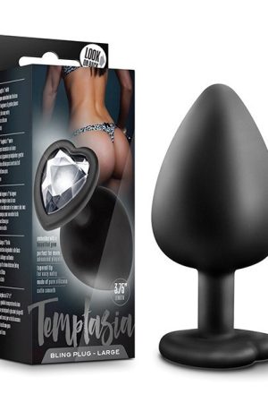 Blush Temptasia Bling Plug w/Gem Large - Black