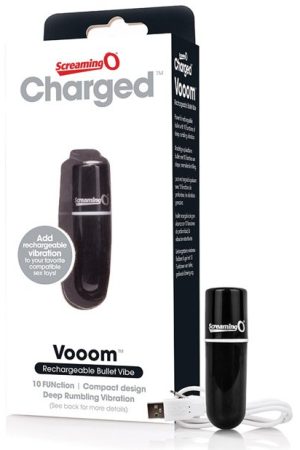 Screaming O Charged Vooom Rechargeable Bullet Vibe - Black