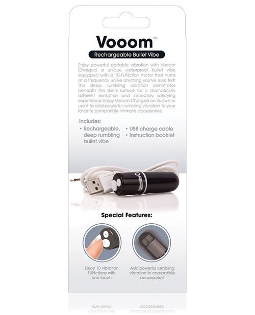 Screaming O Charged Vooom Rechargeable Bullet Vibe - Black - Image 3