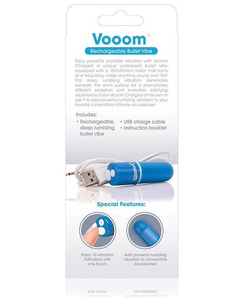 Screaming O Charged Vooom Rechargeable Bullet Vibe - Blue - Image 3