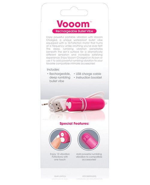Screaming O Charged Vooom Rechargeable Bullet Vibe - Pink - Image 3