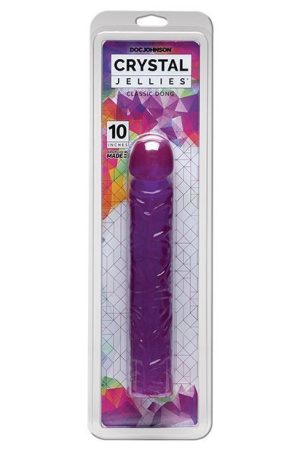 Crystal Jellies 10" Classic Dildo - Purple