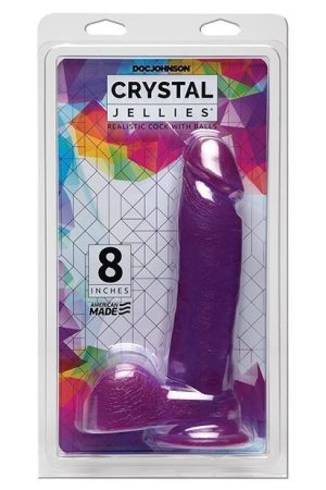 Crystal Jellies 8" Ballsy Cock - Purple