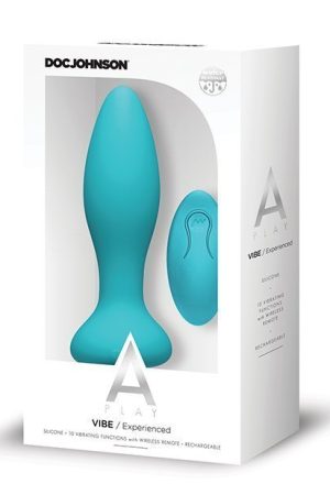 A Play Rechargeable Silicone Experienced Anal Plug w/Remote - Teal