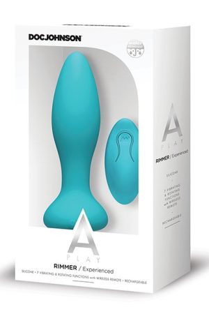 A Play Rimmer Experienced Rechargeable Silicone Anal Plug w/Remote - Teal