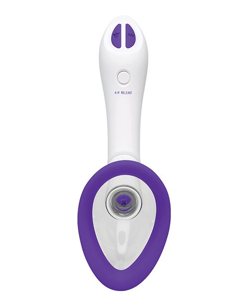Bloom Intimate Body Automatic Vibrating Rechargeable Pump - Purple/White - Image 3