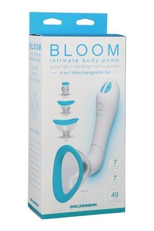 Bloom Intimate Body Automatic Vibrating Rechargeable Pump - Sky Blue/White