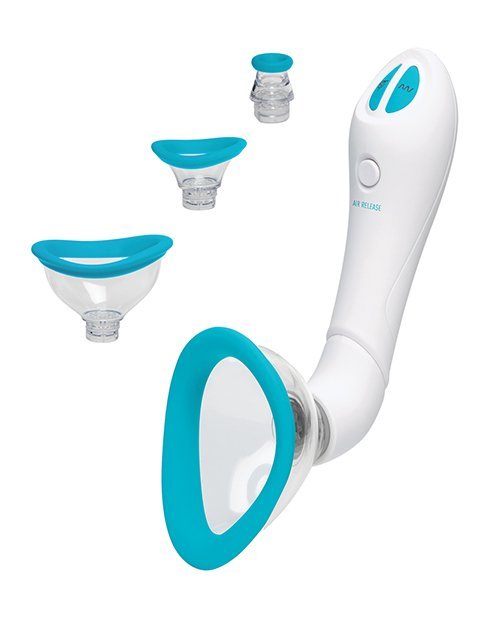 Bloom Intimate Body Automatic Vibrating Rechargeable Pump - Sky Blue/White - Image 2