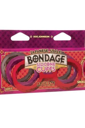 Japanese Bondage Silicone Cuffs Small - Red