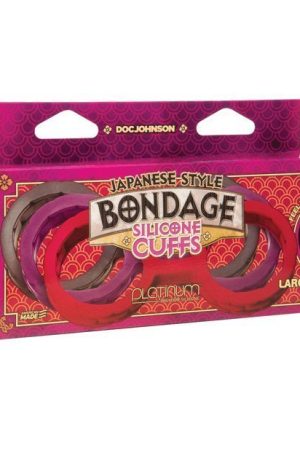 Japanese Bondage Silicone Cuffs Large - Purple