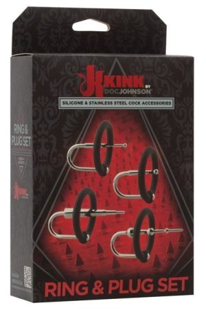 Kink Ring & Plug Set Cock Accessory - Black