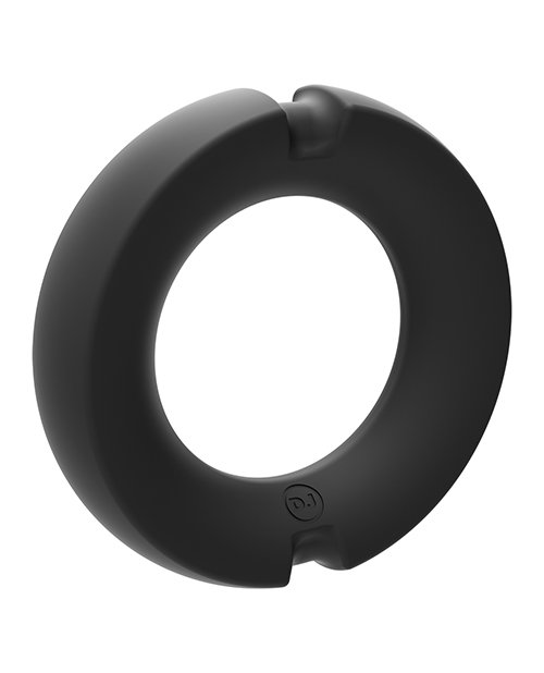 Kink Hybrid Silicone Covered Metal Cock Ring - 45 mm Black - Image 2