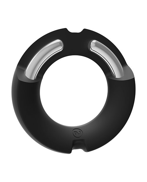 Kink Hybrid Silicone Covered Metal Cock Ring - 45 mm Black - Image 3