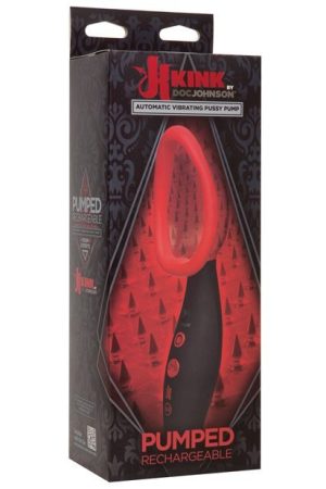 Kink Pumped Rechargeable Automatic Vibrating Pussy Pump - Black/Red