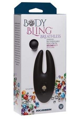 Body Bling Breathless Mini Vibe  - Black w/Silver Jewel