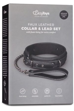 Easy Toys Fetish Collar w/Leash - Black