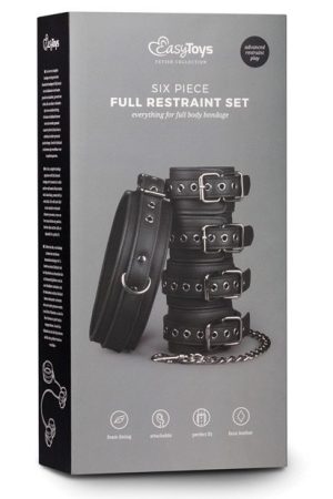 Easy Toys Fetish Set w/Collar, Ankle & Wrist Cuffs - Black