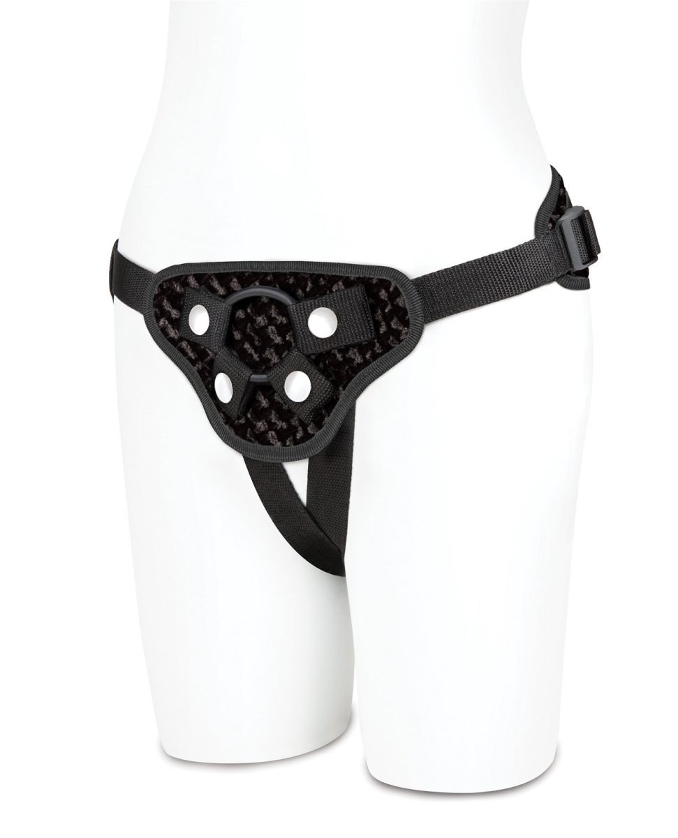 Lux Fetish Diamond Velvet Strap-on Corset - Black - Image 2