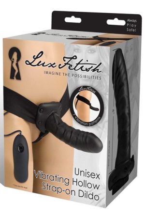 Lux Fetish Unisex Vibrating Hollow Strap On Dildo