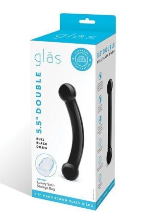 Glas Double Bull Glass Dildo - Black