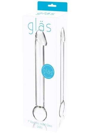 Glas 7" Realistic Head Glass Dildo - Clear