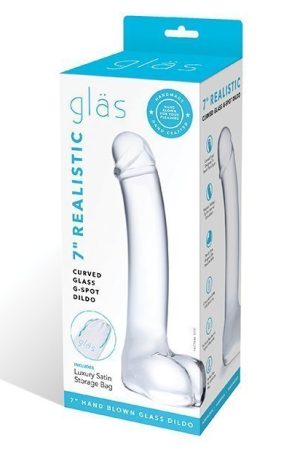 Glas 7" Realistic Curved Glass G-Spot Dildo