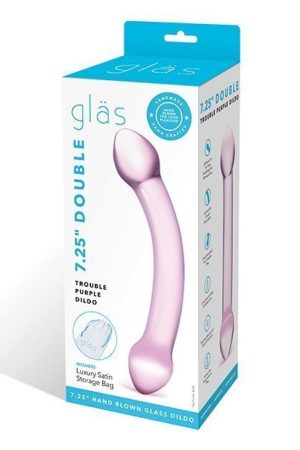 Glas Double Trouble Glass Dildo - Purple