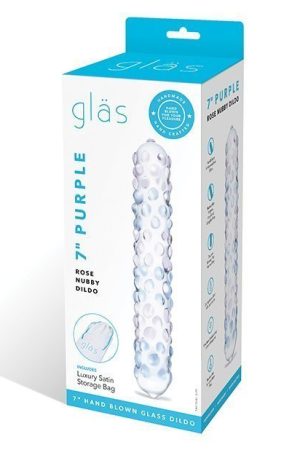Glas Purple Rose Nubby Glass Dildo