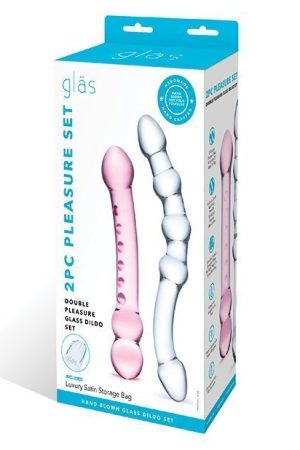 Glas 2 Pc Double Pleasure Glass Dildo Set