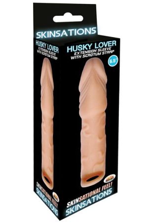 Skinsations Husky Lover 6.5" Extension Sleeve w/Scrotum Strap