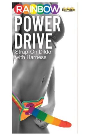 Rainbow 7" Strap On Dildo w/Harness