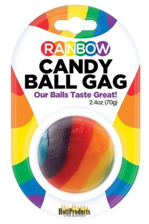Rainbow Candy Ball Gag - Strawberry