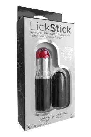 Lick Stick Rechargeable Discreet Lipstick Bullet w/High Speed Licking Tongue