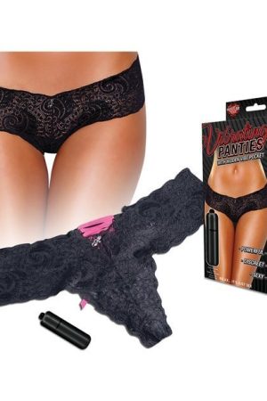 Hustler Vibrating Panties w/Bullet Black M/L