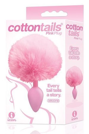 The 9's Cottontails Silicone Bunny Tail Butt Plug - Pink