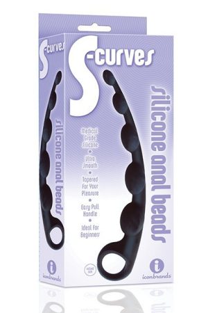 The 9's S-Curved Silicone Anal Beads