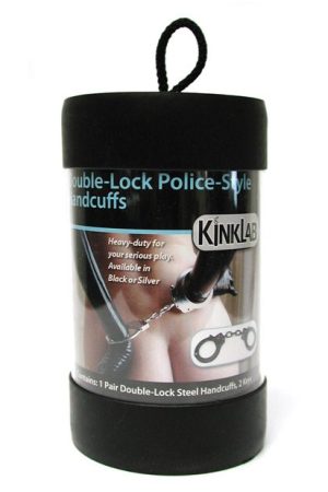 KinkLab Double Lock Police Style Handcuffs - Black