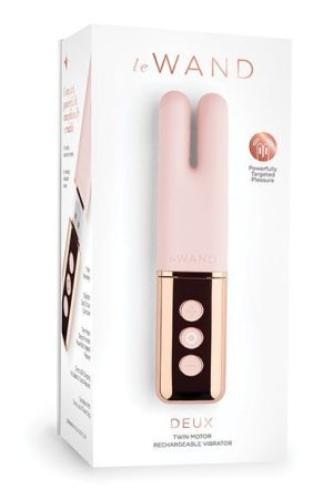 Le Wand Deux Chrome Twin Motor Rechargeable Vibrator - Rose Gold