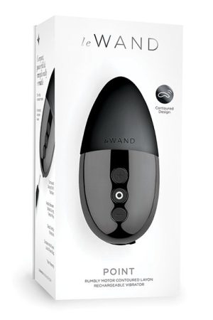 Le Wand Chrome Point Rumbly Motor Contoured Layon Rechargeable Vibrator - Black