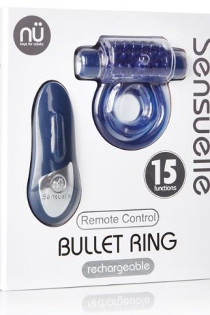 Sensuelle Remote Control Rechargeable Bullet Ring - Blue