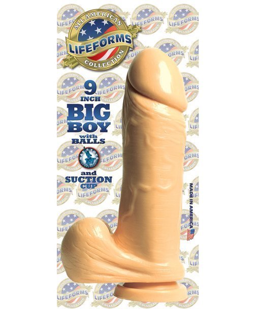Lifeforms Big Boy 9" Dong w/Balls & Suction Cup - Flesh