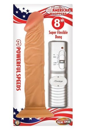 Real Skin All American Whoppers 8" Vibrating Dong